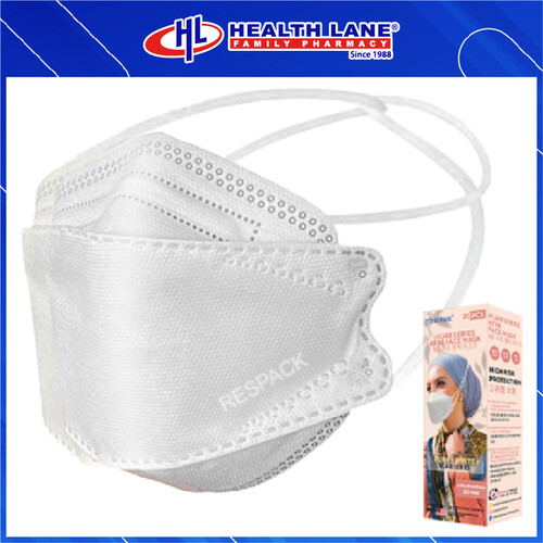 RESPACK  FACE MASK HIJAB 4PLY KF94 20'S- WHITE