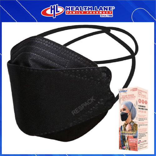 RESPACK  FACE MASK HIJAB 4PLY KF94 20'S- BLACK