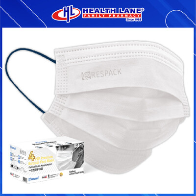 RESPACK  FACE MASK 4PLY 50'S - PEARLWHITE