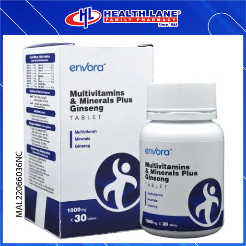 ENVORA MULTIVITAMIN & MINERALS PLUS GINSENG (30'S)