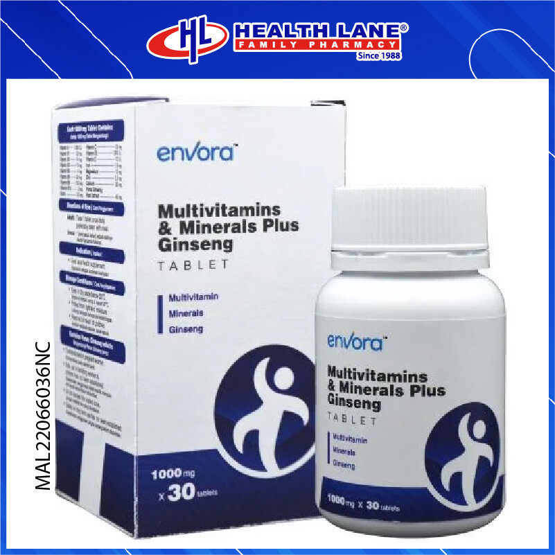 ENVORA MULTIVITAMIN & MINERALS PLUS GINSENG (30'S)