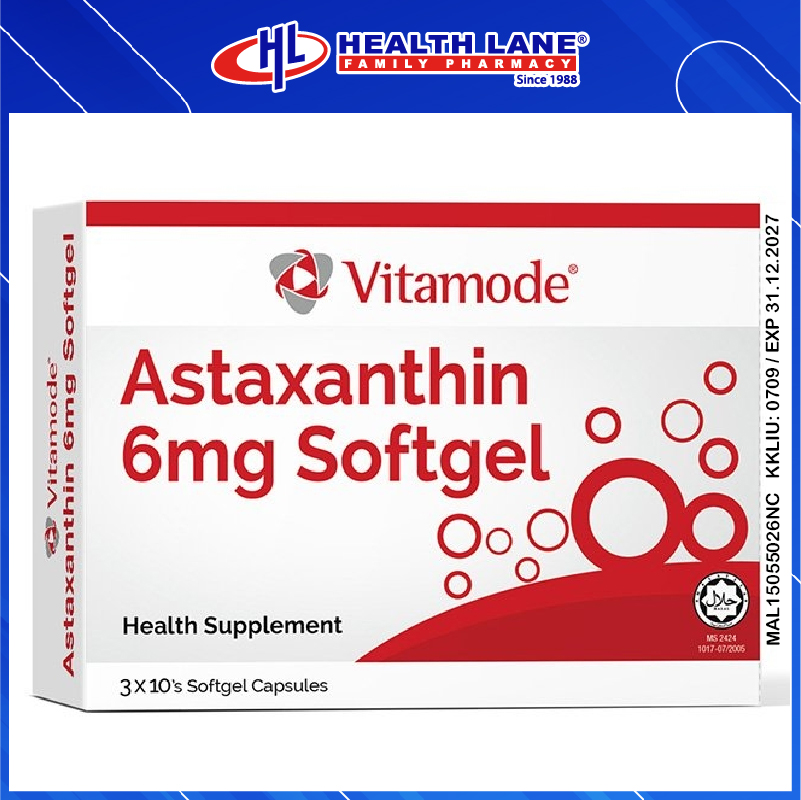 VITAMODE ASTAXANTHIN 6MG SOFTGEL 30'S