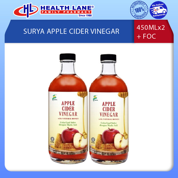 SURYA APPLE CIDER VINEGAR (450ML X 2 + FOC)