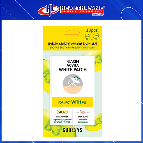 CURESYS NIACIN ACVITAWHITEPATCH 18'S