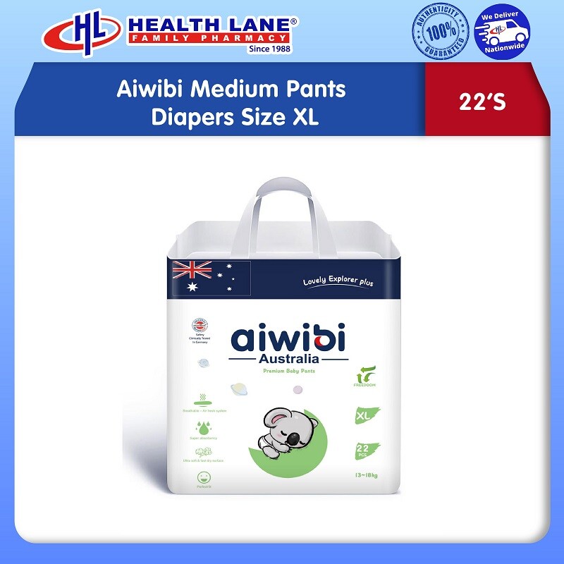 AIWIBI DIAPERS PANTS 22'S (MEDIUM PACK)- XL