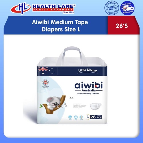 AIWIBI DIAPERS TAPE 26'S (MEDIUM PACK)- L