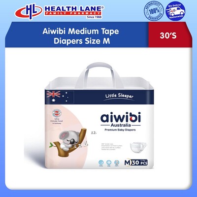 AIWIBI DIAPERS TAPE 30'S (MEDIUM PACK)- M