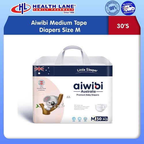 AIWIBI DIAPERS TAPE 30'S (MEDIUM PACK)- M