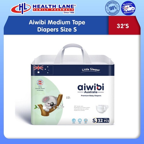 AIWIBI DIAPERS TAPE 32'S (MEDIUM PACK)- S