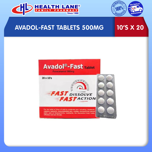 AVADOL-FAST TABLETS 500MG 10'Sx20