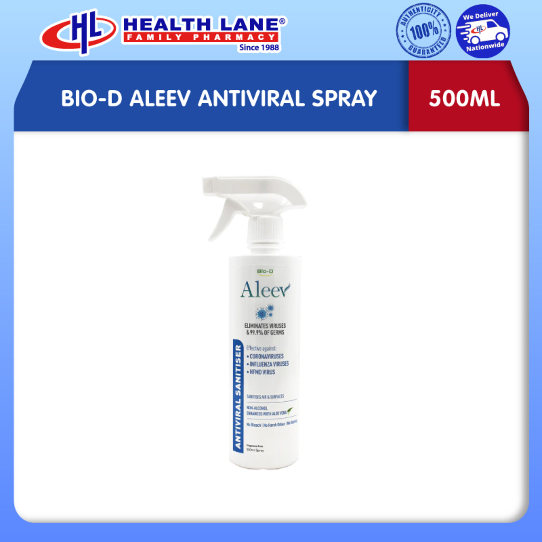 BIO-D ALEEV ANTIVIRAL SANITIZER FOR AIR & SURMUKAS SPRAY (500ML)
