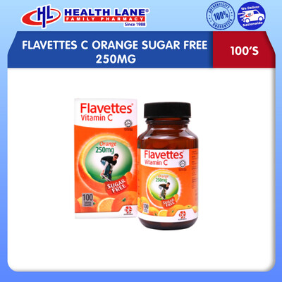 FLAVETTES C OREN TANPA GULA 250MG (100'S)