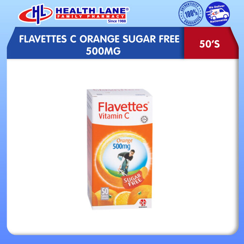 FLAVETTES C OREN TANPA GULA 500MG (50'S)