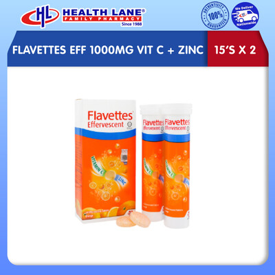 FLAVETTES EFF 1000MG VIT C+ZINC 15'Sx2