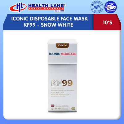 ICONIC DISPOSABLE FACE MASK KF99- SNOW WHITE 10'S