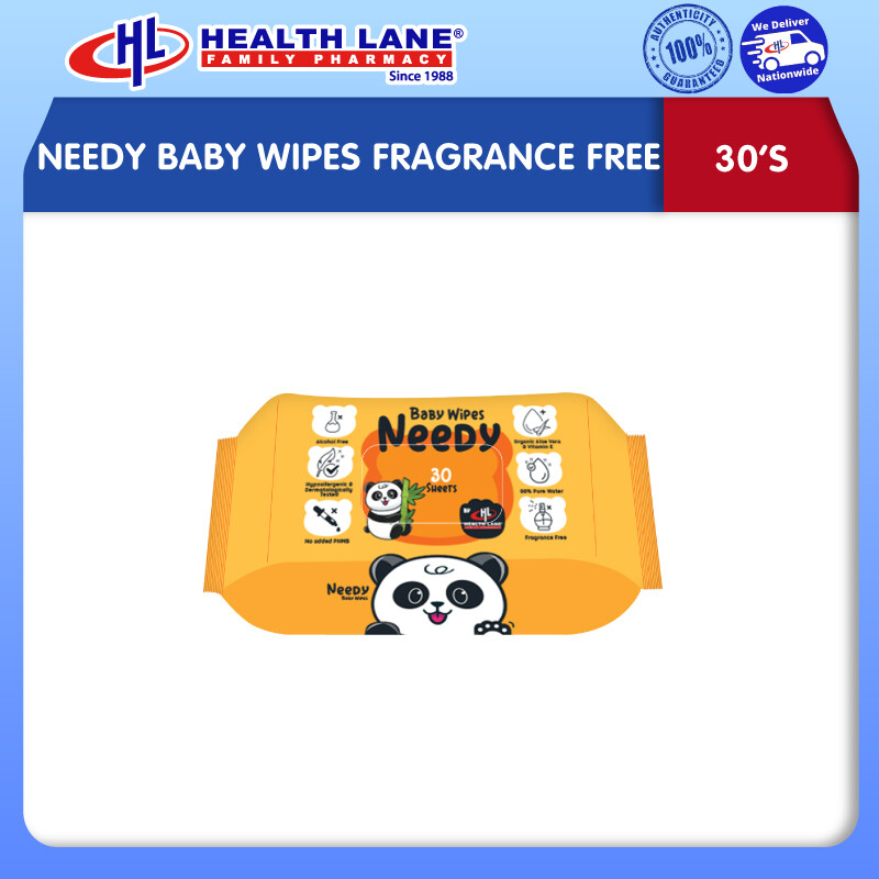 NEEDY BABY WIPES FRAGRANCE FREE (30'S)