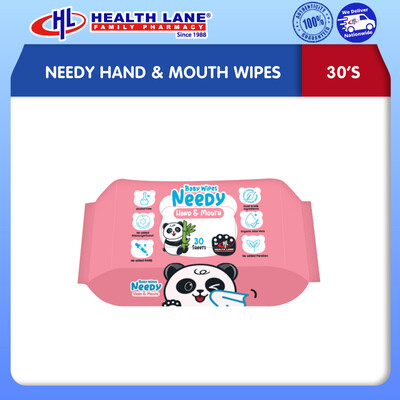 NEEDY HAND & MOUTH WIPES- PINK (30'S)