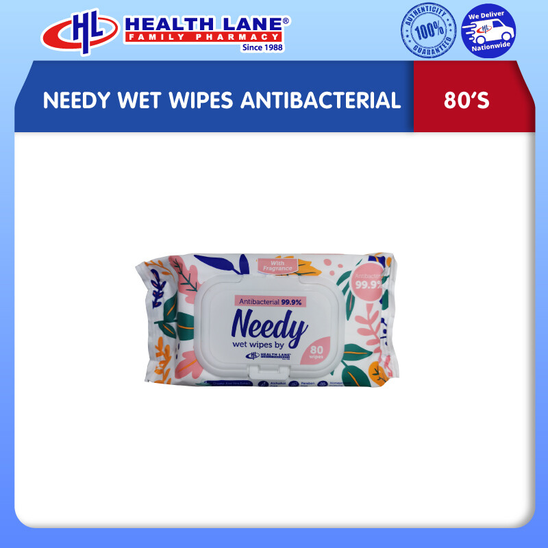 NEEDY WET WIPES 99.9% ANTIBACTERIAL-FRAGRANCE PINK (80'S)