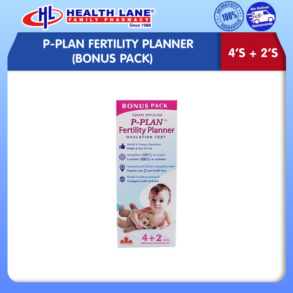 P-PLAN FERTILITY PLANNER- BONUS PACK (4'S+2'S)