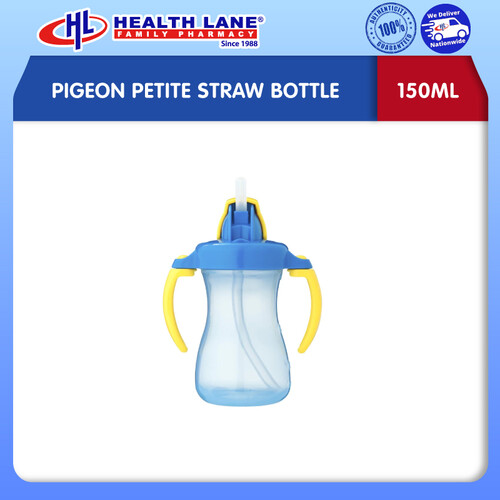 PIGEON PETITE STRAW BOTTLE- BLUE (150ML)