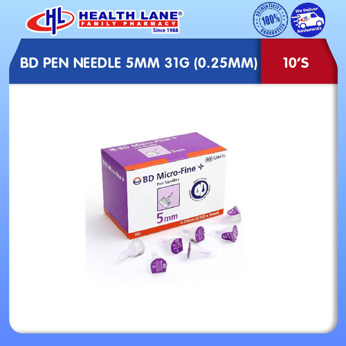 BD PEN NEEDLE 5MM 31G (0.25MM) 10'S