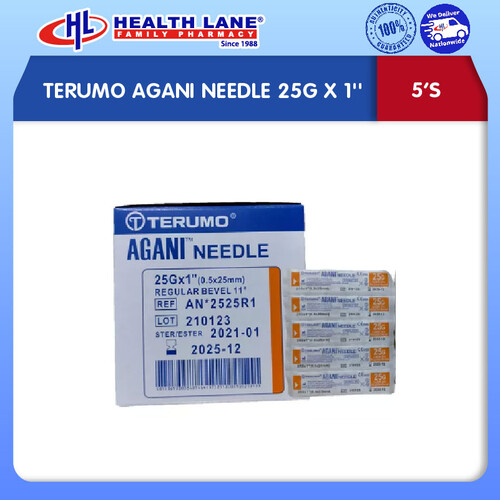 TERUMO AGANI NEEDLE 25Gx1'' (5'S)