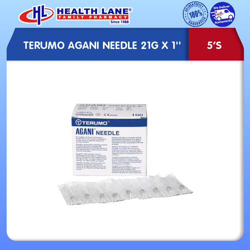 TERUMO AGANI NEEDLE 21Gx1'' (5'S)