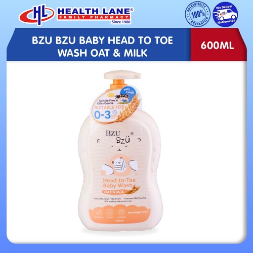 BZU BZU BABY HEAD TO TOE WASH OAT & MILK (600ML)
