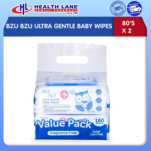 BZU BZU ULTRA GENTLE BABY WET TISSUE (80'S X 2)