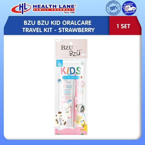 BZU BZUKID ORALCARE TRAVEL KIT - STRAWBERRY