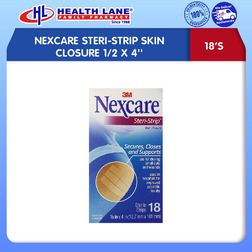 NEXCARE STERI-STRIP SKIN CLOSURE 1/2x4'' (18'S)