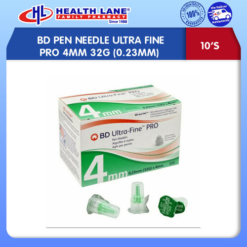 BD Pen Needle Ultra Fine Pro 4MM 32G (10'S) Health Lane
