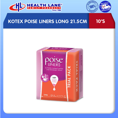 KOTEX POISE LINERS LONG 21.5CM (10'S)