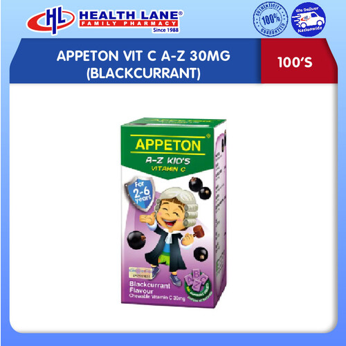 APPETON VIT C A-Z 30MG (BLACKCURRANT) 100'S