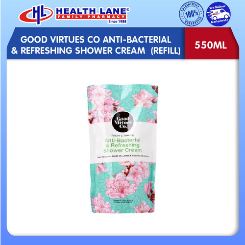 GOOD VIRTUES CO ANTI-BACTERIAL & REFRESHING SHOWER CREAM-LEMON & WATERMELON (REFILL) (550ML)