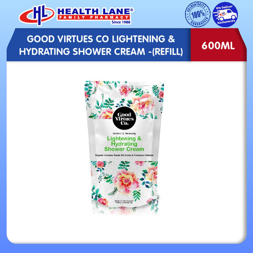 GOOD VIRTUES CO LIGHTENING & MOISTURISING SHOWER CREAM-HONEY & HIMALAYAN EXTRACTS (REFILL) (600ML)