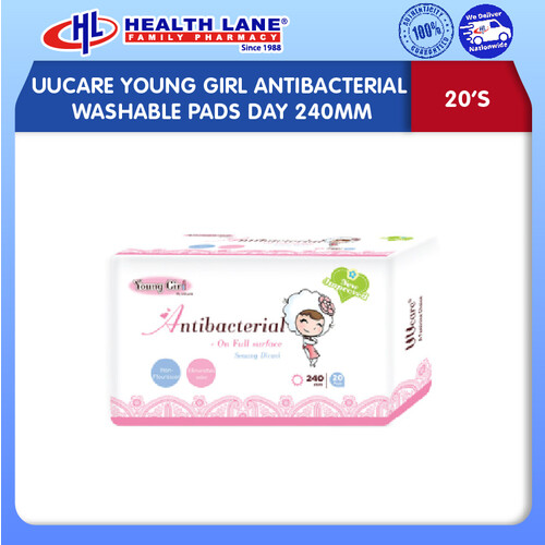 UUCARE YOUNG GIRL ANTI-BACTERIAL SOAPABLE PADS DAY 240MM 16'S
