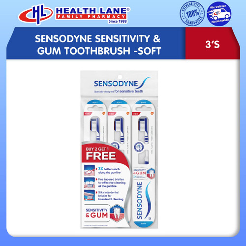 SENSODYNE SENSITIVITY & GUM TOOTHBRUSH 3'S-SOFT
