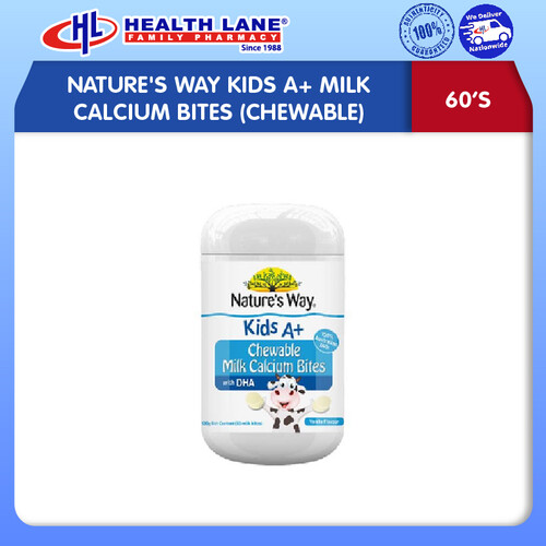 NATURE'S WAYKIDS A+ MILK CALCIUM BITES (CHEWABLE) 60'S