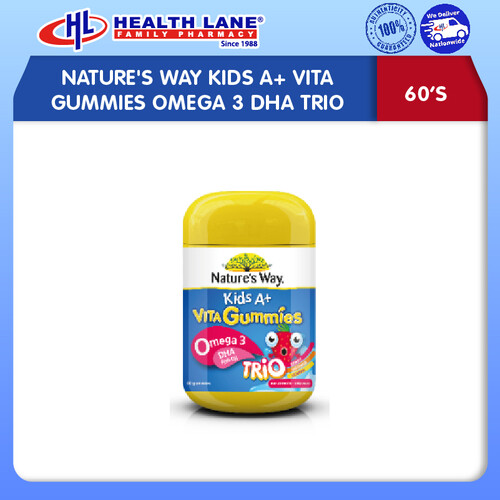 NATURE'S WAYKIDS A+ VITA GUMMIES OMEGA 3 DHA TRIO 60'S