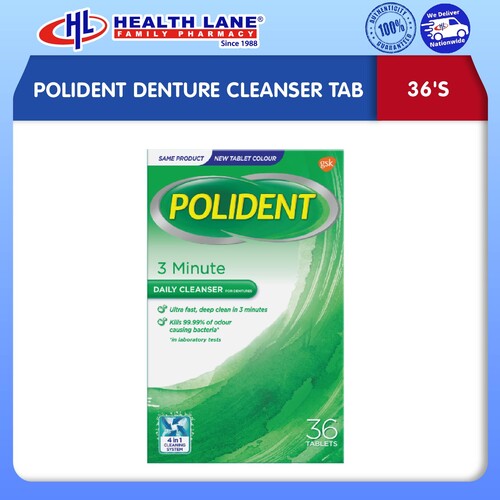 POLIDENT DENTURE CLEANSER TAB (36'S)