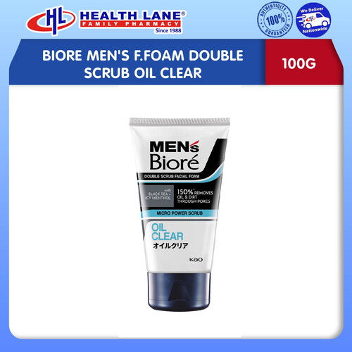 BIORE MEN'S F.FOAM DOUBLE SCRUB OIL CLEAR (100G)