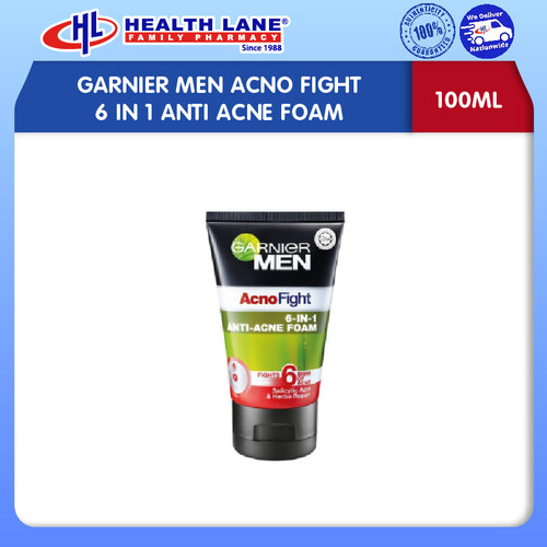 GARNIER MEN ACNO FIGHT 6 IN 1 ANTI ACNE FOAM (100ML)