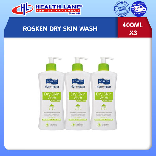 ROSKEN DRY SKIN SOAP 400ML X3
