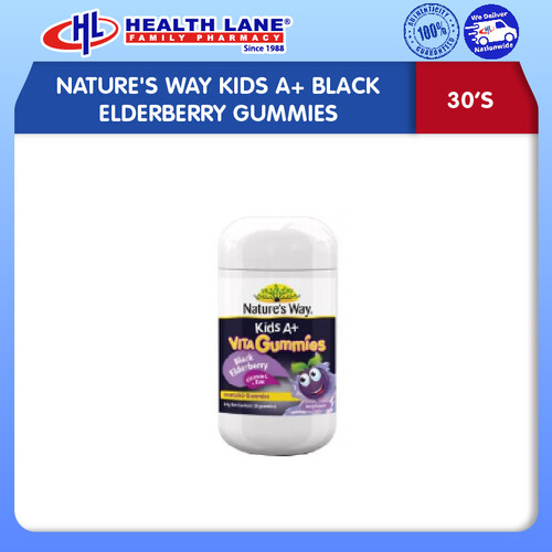 NATURE'S WAYKIDS A+ BLACK ELDERBERRY GUMMIES (30'S)