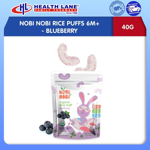 NOBI NOBI BERAS  PUFFS 6M+ - BLUEBERRY (40G)
