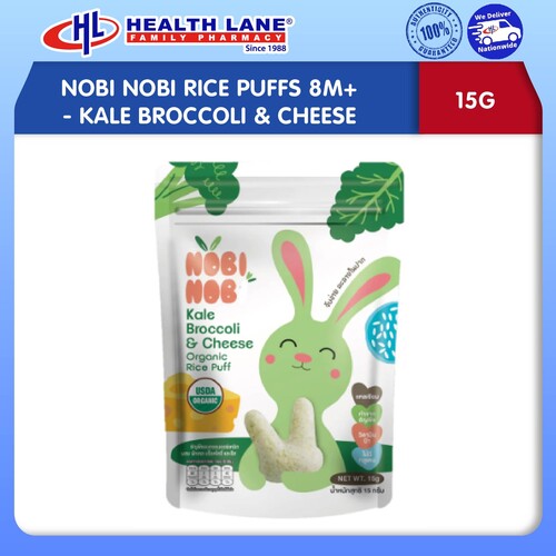NOBI NOBI BERAS  PUFFS 8M+ - KALE BROCCOLI & CHEESE (15G)