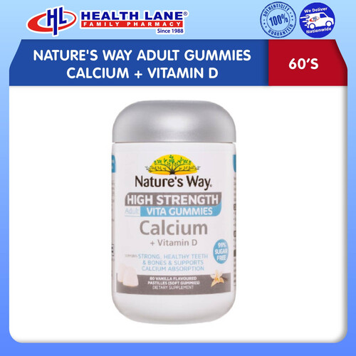 NATURE'S WAY ADULT GUMMIES CALCIUM + VITAMIN D 60'S
