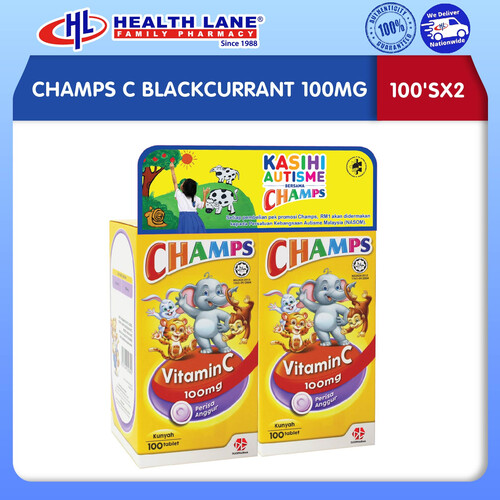 CHAMPS C BLACKCURRANT 100MG (100'SX2)