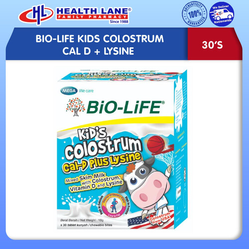 BIO-LIFEKIDS COLOSTRUM CAL D + LYSINE (30'S)